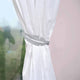 Metal Feather Curtain Tiebacks with Magnetic Closure "“ No Installation Needed, Gray, Pack of 2