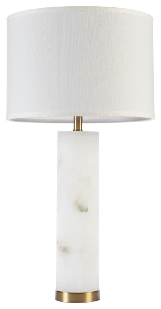 Ink+Ivy Prague Alabaster Table Lamp White/Gold