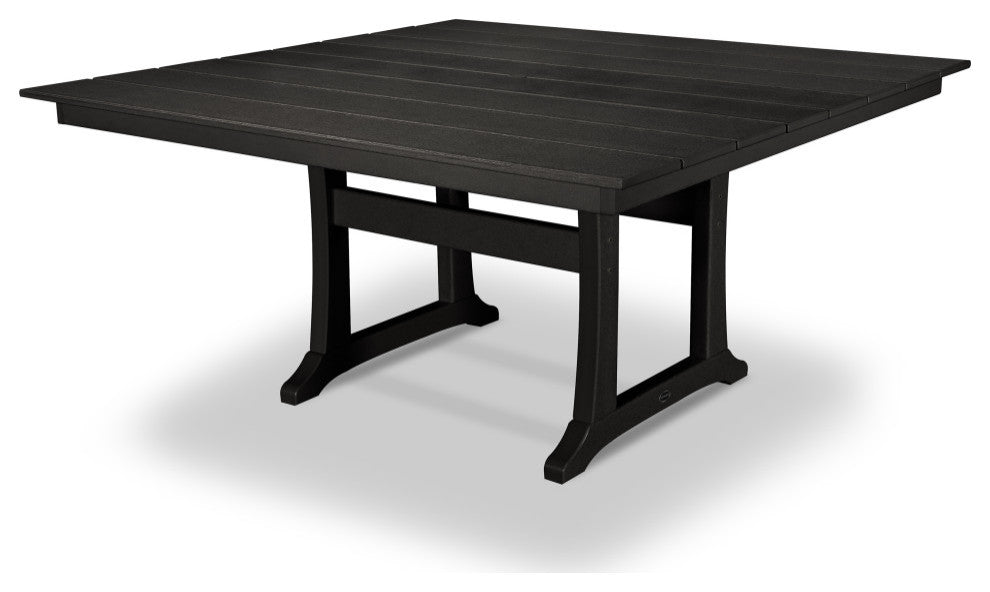 Polywood Farmhouse 59" Dining Table, Black