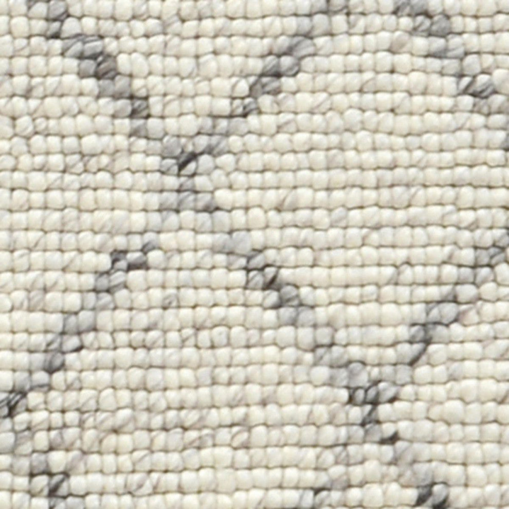 Classic Home Diamond Looped Wool Ivory Rug, 8'x10'