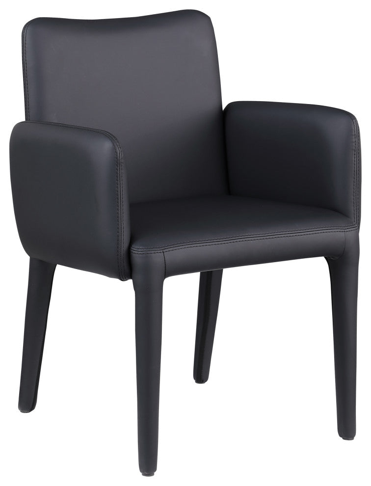Pelle Faux Leather Accent/Dining Chair, Black