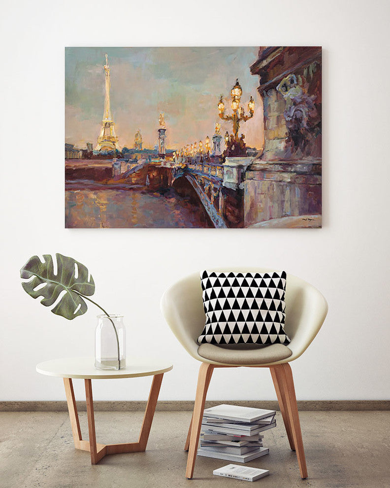 "Parisian Evening Crop " Museum Mounted Canvas Print, 32"x24"