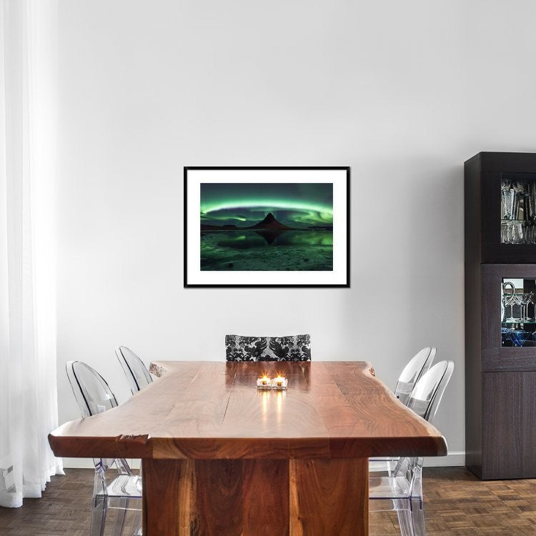 "Kirkjufell Aurora" Framed Digital Print by Philip Eaglesfield, 38"x28"