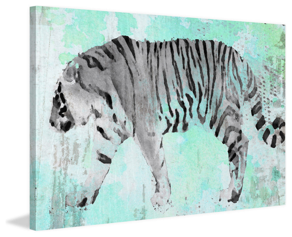 "White Tiger" Painting Print on Wrapped Canvas, 60x40