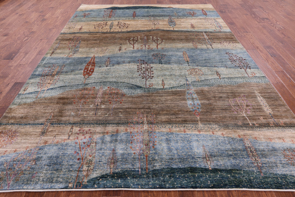 Persian Gabbeh Tribal Handmade Rug 8' 9" X 11' 7" Q9684