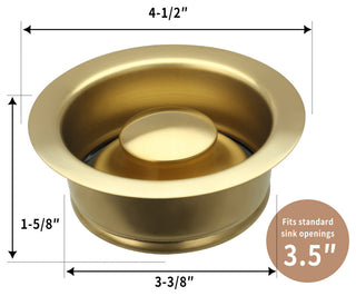 Copper Kitchen Sink Garbage Disposal Flange Stopper, Brushed Gold