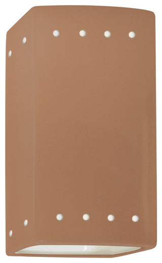 Ambiance Small Rectangle, Perfs Wall Sconce, Open Top/Bottom, Adobe, LED