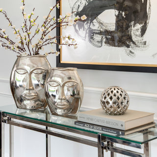 Metal, 6" Cut-Out Orb, Silver