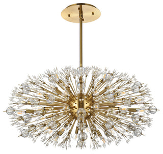 Victor 42" Crystal Starburst Oval Pendant, Gold