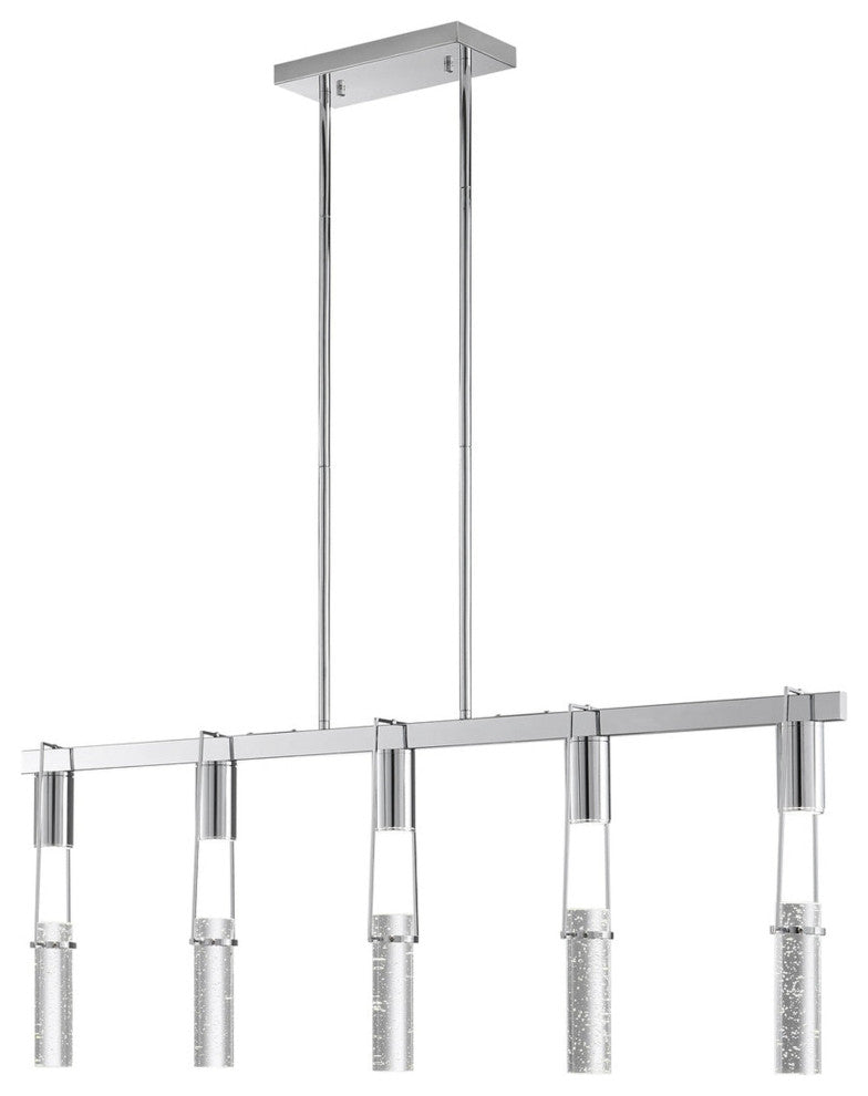 Harmony 5 Acrylic Dimmable LED Chandelier, Chrome, Smart Dimmer Included