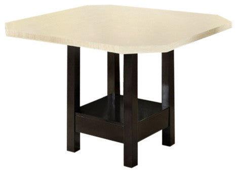Marble Top Wooden Contemporary Counter Height Table, Black