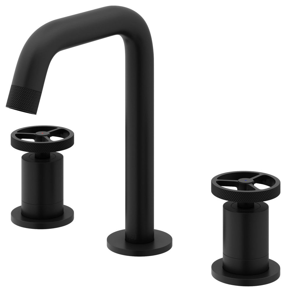 VIGO Cass 8" H 2-Handle Widespread Bathroom Faucet, Matte Black