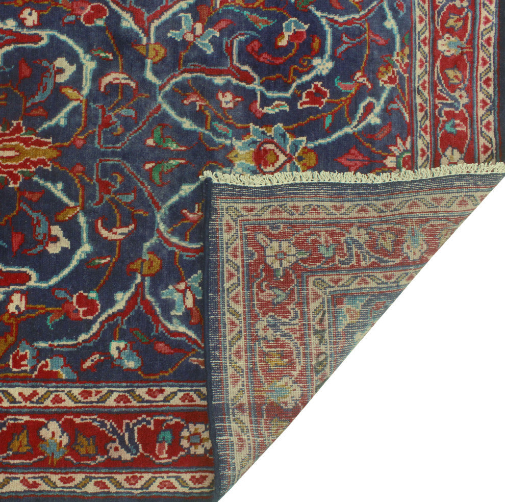 Fine Vintage Distressed Catarino Navy/Red Runner, 3'5x10'11