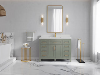 Cambridge 48" Single Sink Bath Vanity in Evergreen 2" Carrara Quartz