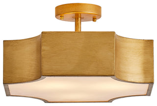 3-Light Modern Gold Semi-Flush Mount Lighting