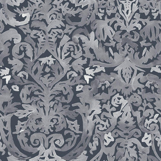 Antique Damask Wallcovering, Blue, Roll, Peel and Stick