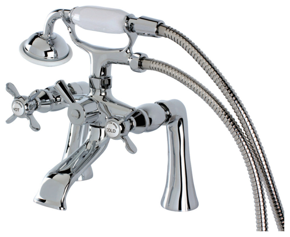 Kingston Brass Clawfoot Tub Faucet With Hand Shower, Polished Chrome