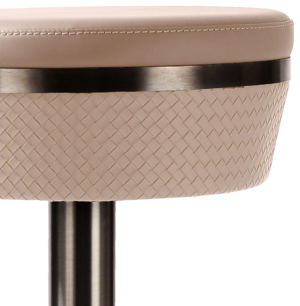 Astro Cafe au Lait Woven Vegan Leather Adjustable Stool