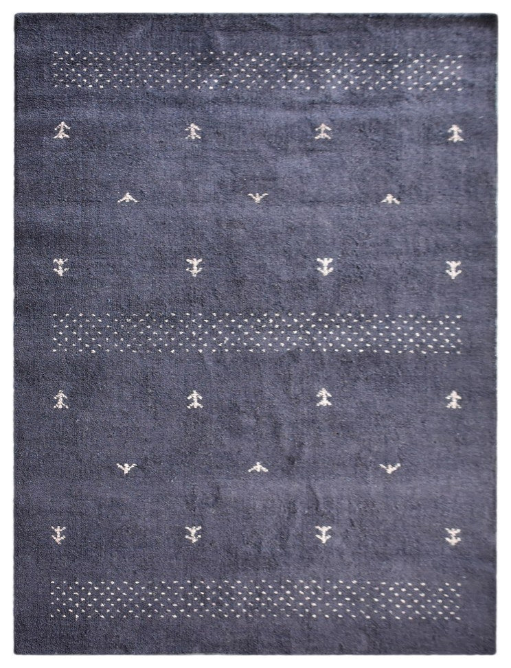 HAND KNOTTED LOOM SILK ECO-FRIENDLY RUGS-3'x5',Rectangle,Charcoal,Contemporary