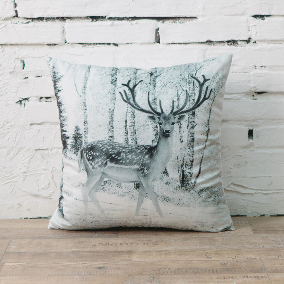 Cottage Icons Throw Pillow, 20"x20", Set of 2, Reindeer