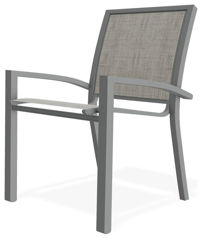 Kendall Sling Stackable Outdoor Dining Chair, Smoke/Graphite