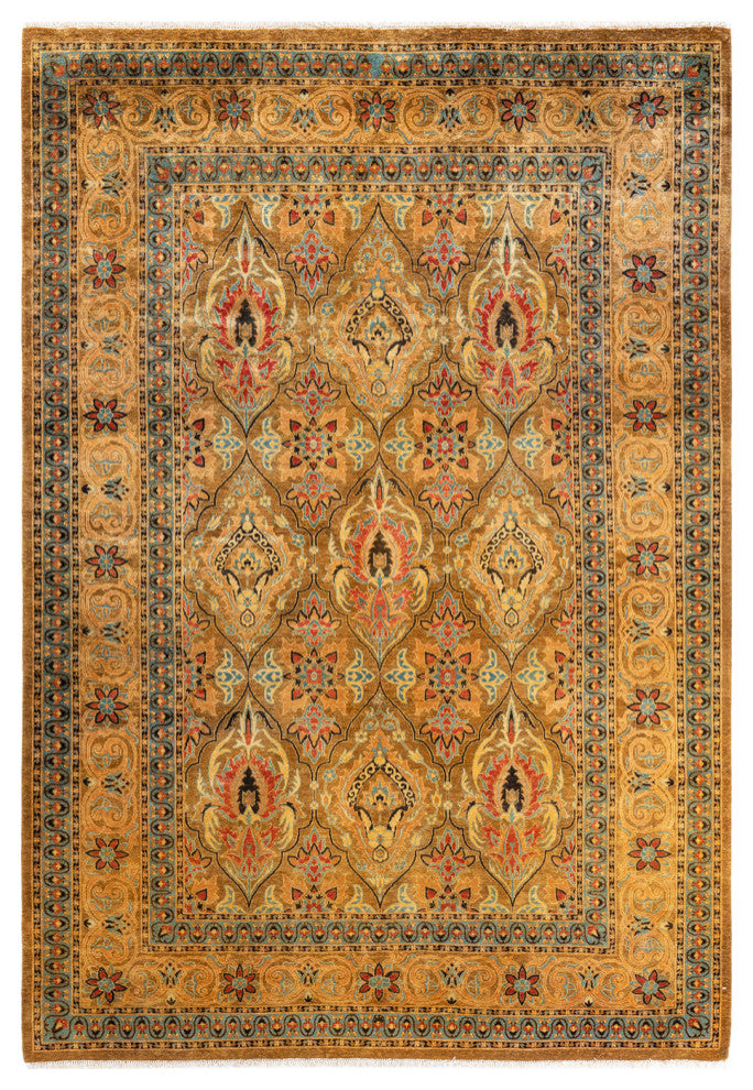 Mogul, One-of-a-Kind Hand-Knotted Area Rug Yellow, 6'1"x8'10"