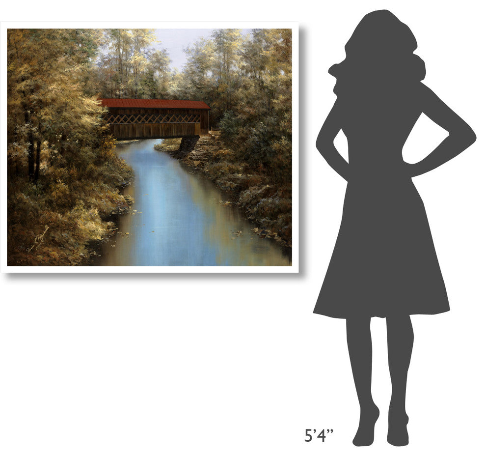 "Covered Bridge" Digital Paper Print by Diane Romanello, 46"x39"