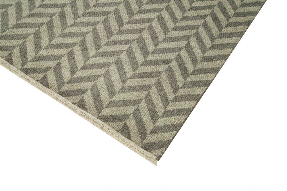 Rug N Carpet - Handmade Oriental 9' 9" x 13' 11" One-of-a-Kind Grey Oushak Rug