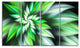 Dance of Green Exotic Flower, Floral Canvas Art Print, 48"x28", 4 Panels