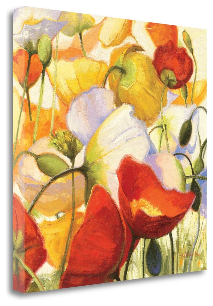 "Poppies Up Close" By Shirley Novak, Giclee Print on Gallery Wrap Canvas