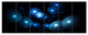 Bright Blue 3D Surreal Circles, Abstract Art on Canvas, 70"x28", 6 Panels