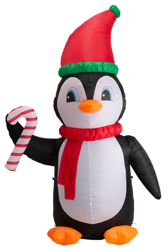 8Feet Lighted Inflatable Penguin Decor