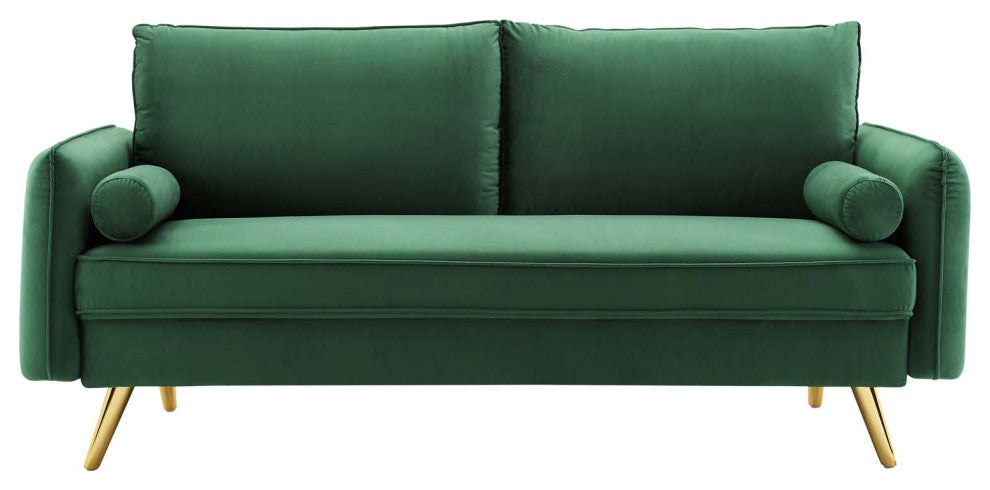 Revive Performance Velvet Sofa - Emerald