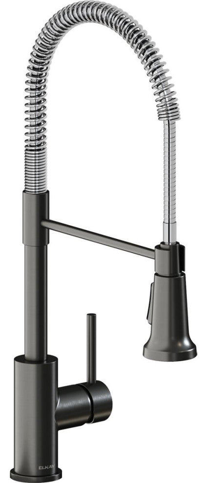 LKAV2061BKCR Elkay Avado Single Hole Kitchen Faucet, Black Stainless and Chrome