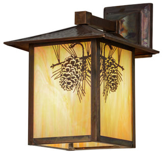 9W Seneca Winter Pine Solid Mount Wall Sconce