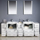 Torino 84" White Modern Double Sink Bathroom Vanity, Faucet FFT9151BN