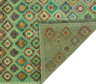 Balochi Areez Green/Ivory Rug, 3'4 x 4'9