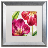 Color Bakery 'Open Arms I' Art, Silver Frame, White Matte, 16"x16"