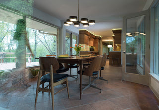 Madison 7L Chandelier Architectural Bronze and Natural Brass