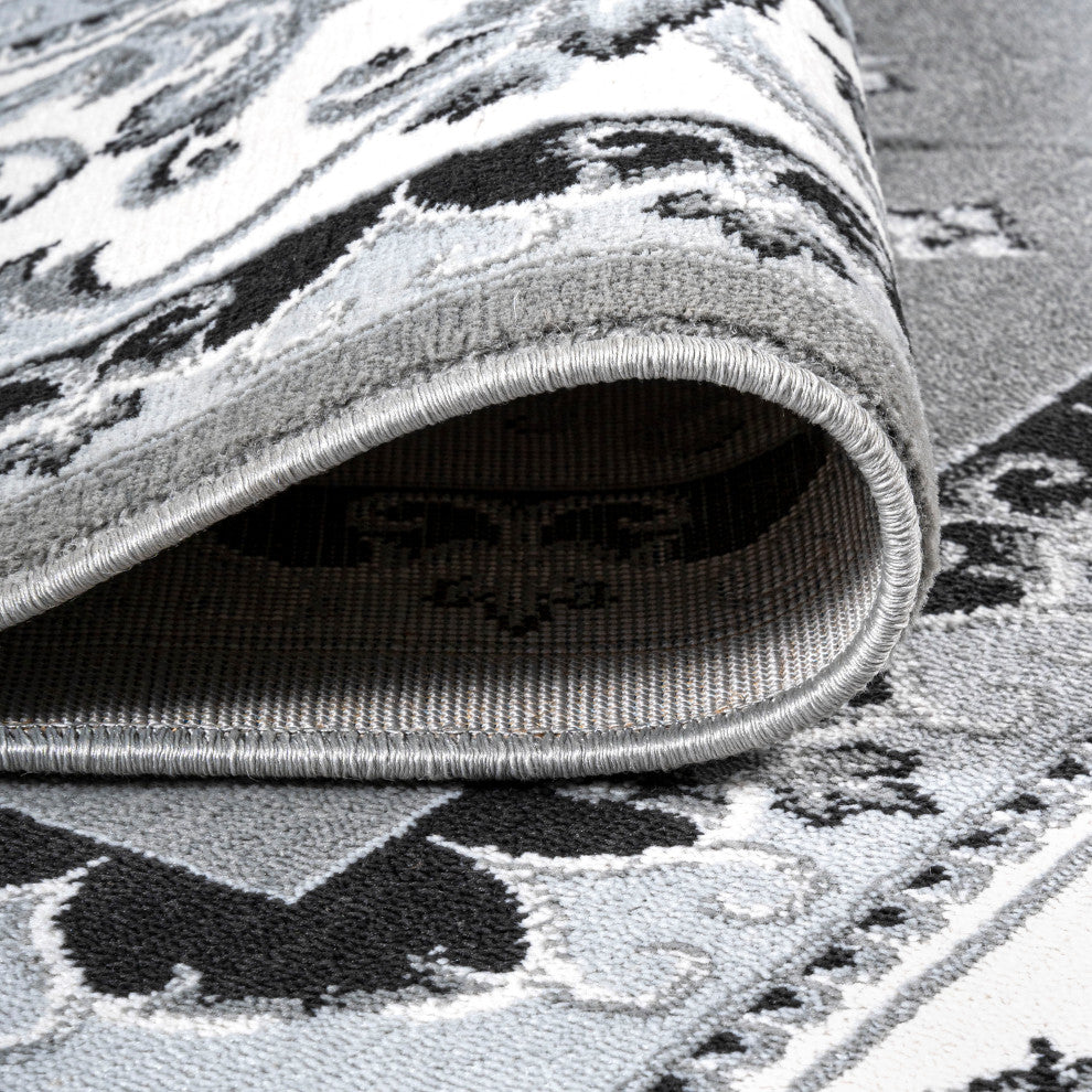 Acanthus French Border, Gray/Cream, 2x10