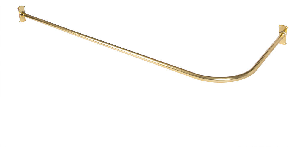Utopia Alley Rustproof Aluminum L-Shaped Corner Shower Curtain Rod, Gold
