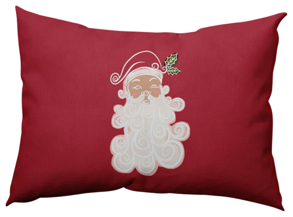 Believe in Santa Decorative Throw Pillow, Muted Red, 14"x20"