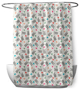 70"Wx73"L Bunnies and Eggs Shower Curtain, Whisper White