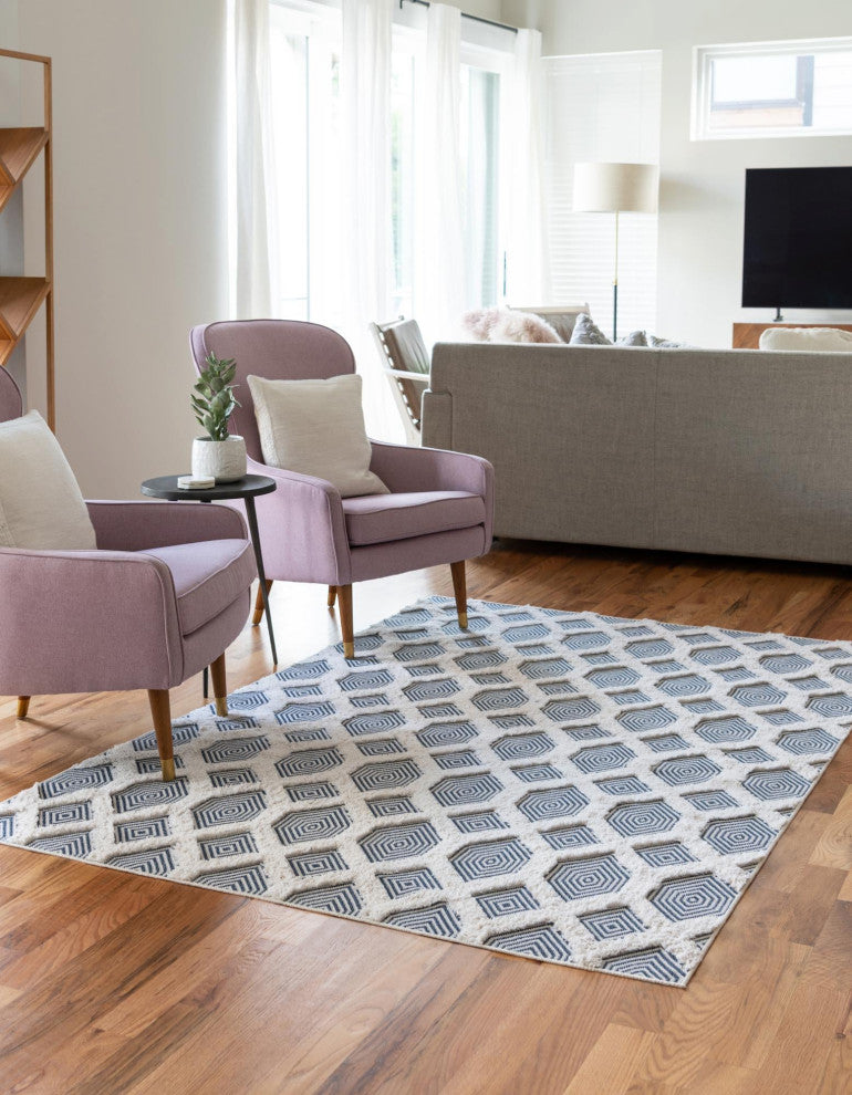 Unique Loom Sabrina Soto Casa Havana Area Rug, Navy Blue, 5' 3 X 8' 0 Rectangular