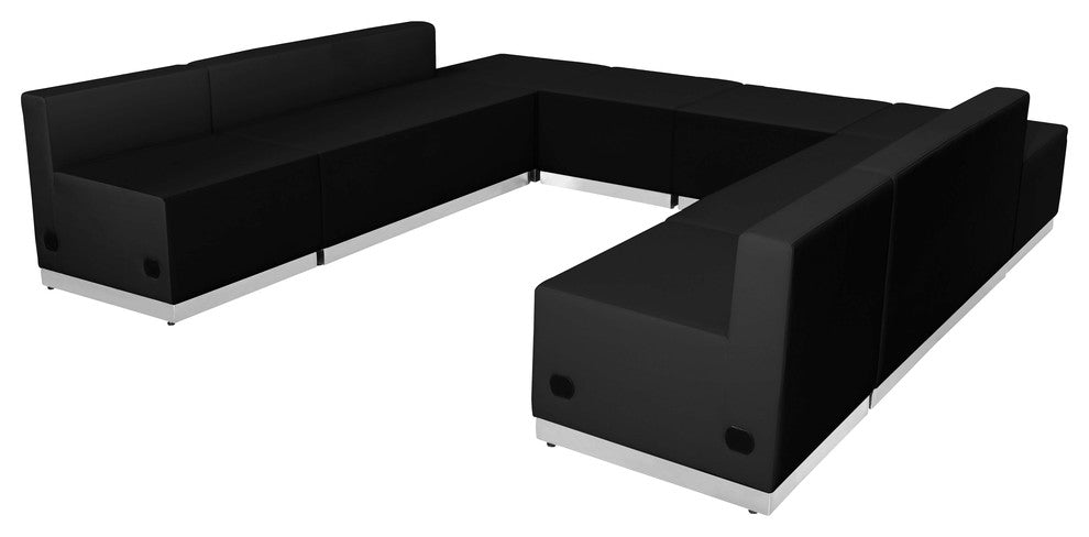 MFO Inspiration Collection Black Leather Reception Configuration, 8 Pieces