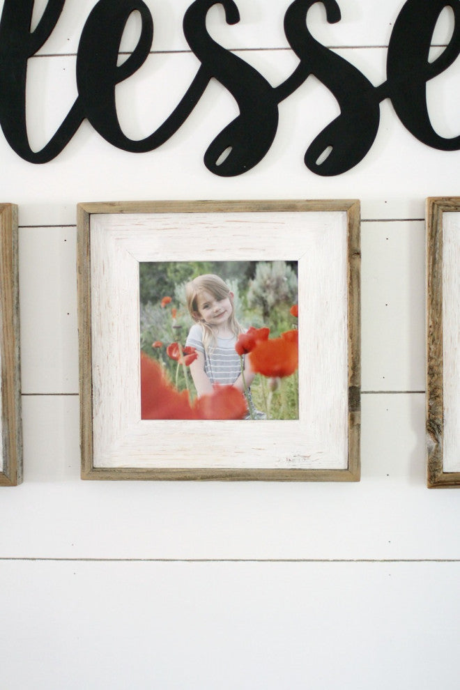 White Barnwood Picture Frame, Lighthouse Whitewash, 20"x30"