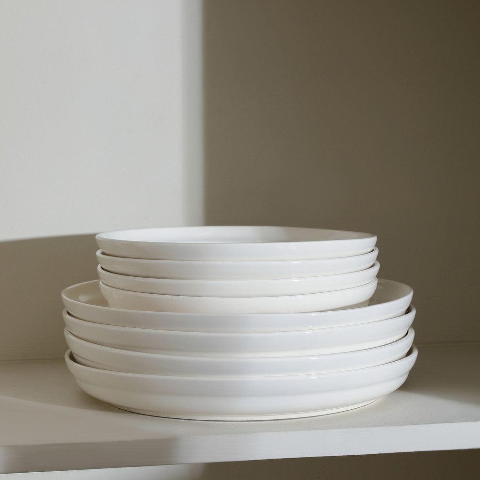 Stone Lain Virtuo Porcelain Dinner Plate Set of 4, White