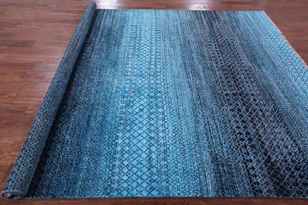 7' 11" X 10' 2" Savannah Grass Handmade Wool & Silk Rug - Q15446