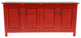 70" Modern Sideboard Buffet, Persimmon Red