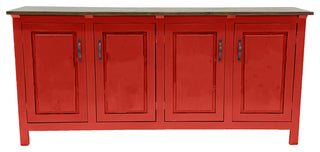 70" Modern Sideboard Buffet, Persimmon Red